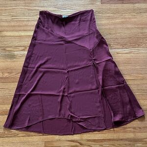 Chic Asymmetrical Burgundy Skirt